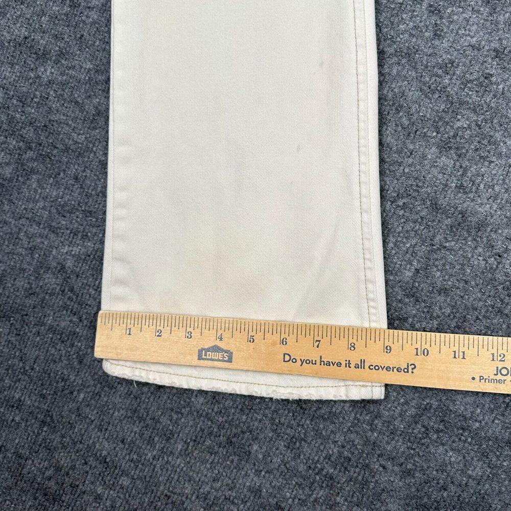 VTG Old Navy Jeans Womens 8 Ivory Denim Embroidered Y2K Ultra Low Waist Bootcut - Picture 12 of 15